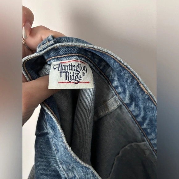 Vintage | Huntington Ridge | High-Waisted Denim Mini Skirt  | Size 16 - Picture 5 of 11